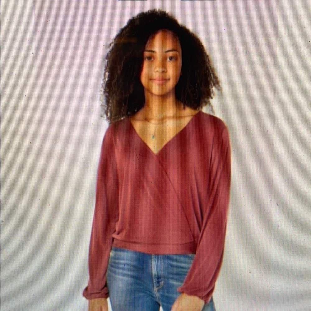 V Neck Cupro Surplice Blouse